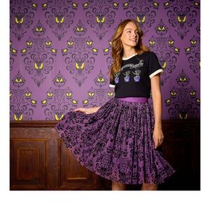 Her universe haunted mansion Purple Patterned Skirt
